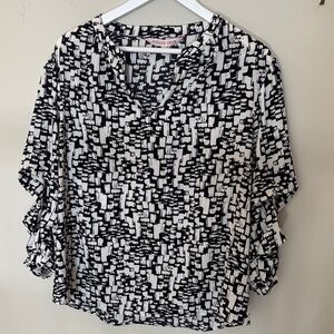 Black and White Abstract Blouse